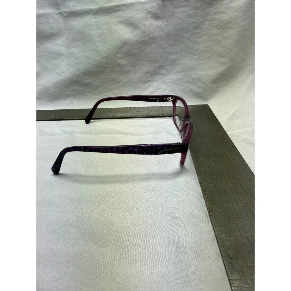 Helium Paris Eyeglasses Womens 50mm  Excellent Cat Eye Purple‎ Leopard 4242
